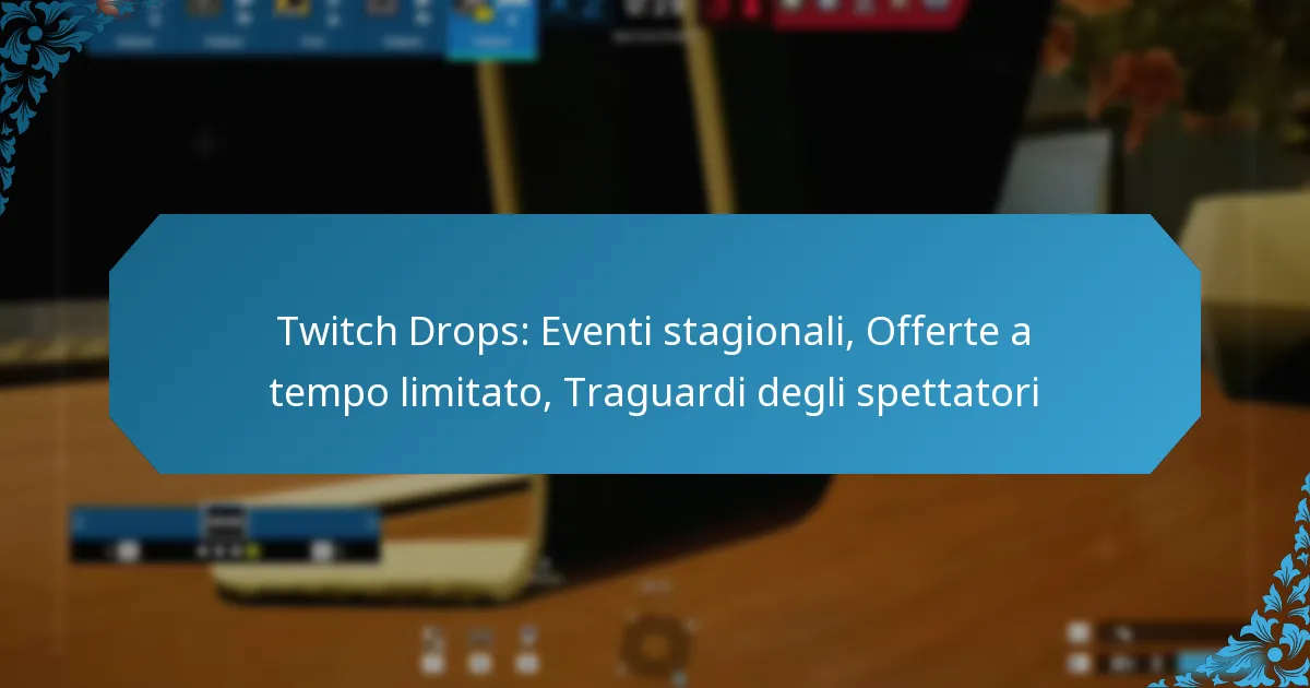 Twitch Drops: Eventi stagionali, Offerte a tempo limitato, Traguardi degli spettatori