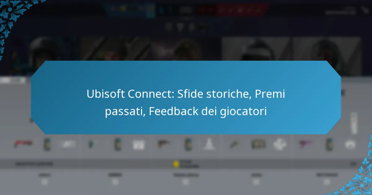 Ubisoft Connect: Sfide storiche, Premi passati, Feedback dei giocatori